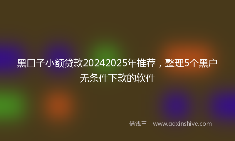 黑口子小额贷款20242025年推荐，整理5个黑户无条件下款的软件