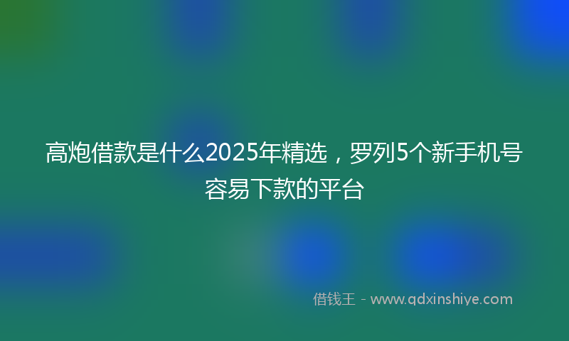 高炮借款是什么2025年精选，罗列5个新手机号容易下款的平台