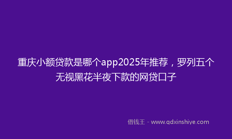 重庆小额贷款是哪个app2025年推荐，罗列五个无视黑花半夜下款的网贷口子