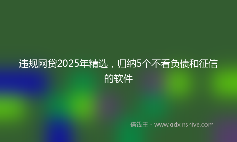 违规网贷2025年精选，归纳5个不看负债和征信的软件