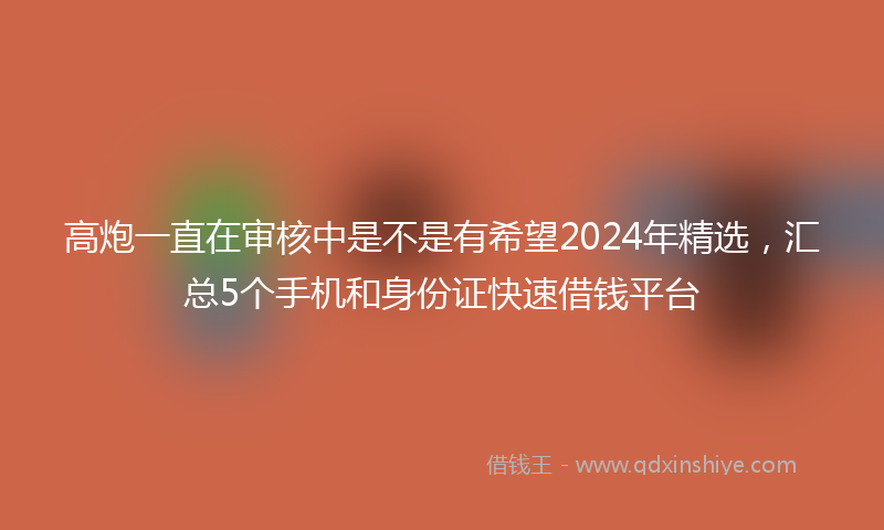 高炮一直在审核中是不是有希望2024年精选，汇总5个手机和身份证快速借钱平台