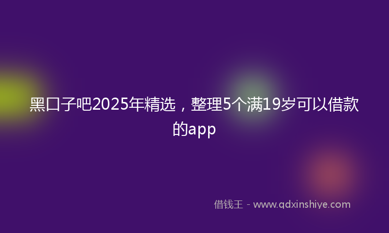 黑口子吧2025年精选，整理5个满19岁可以借款的app