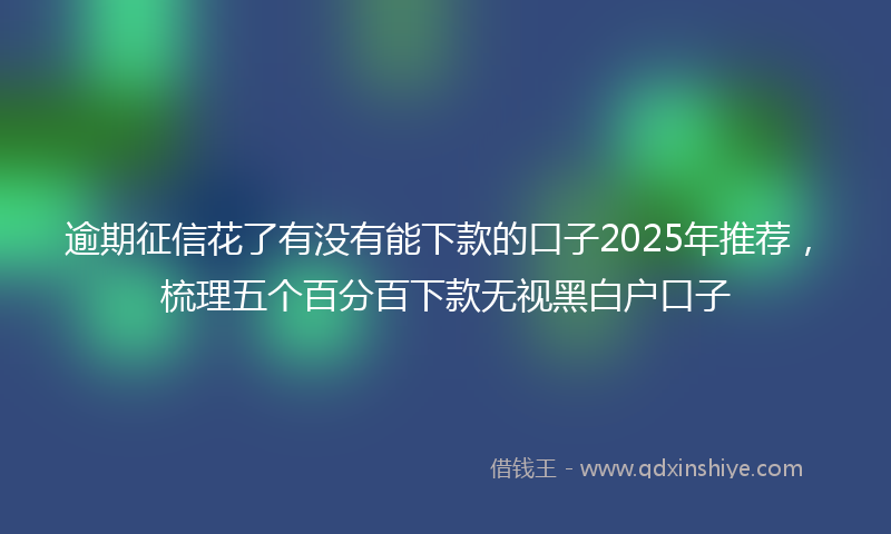 逾期征信花了有没有能下款的口子2025年推荐，梳理五个百分百下款无视黑白户口子