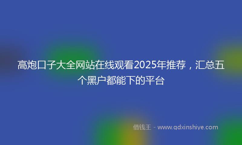高炮口子大全网站在线观看2025年推荐，汇总五个黑户都能下的平台