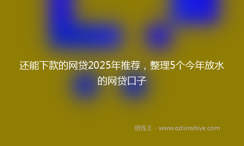 还能下款的网贷2025年推荐，整理5个今年放水的网贷口子