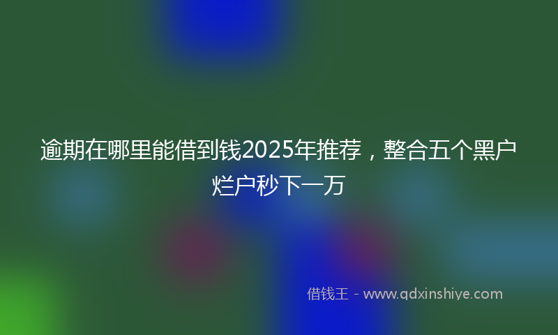 逾期在哪里能借到钱2025年推荐，整合五个黑户烂户秒下一万