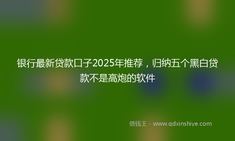银行最新贷款口子2025年推荐，归纳五个黑白贷款不是高炮的软件