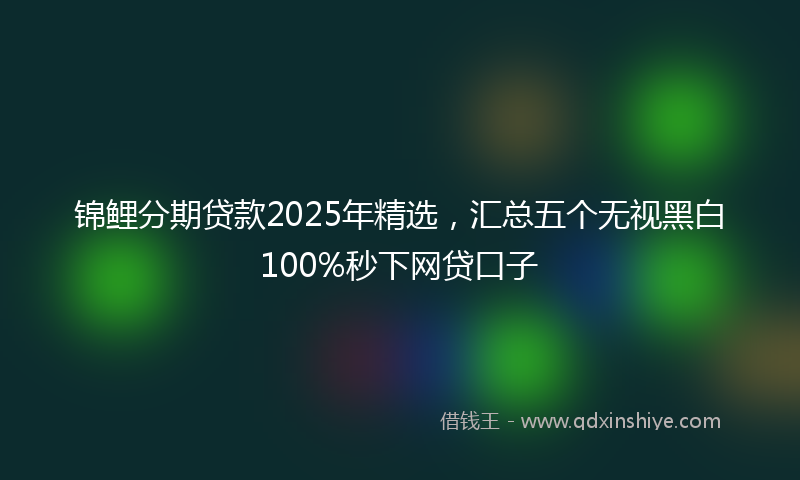 锦鲤分期贷款2025年精选，汇总五个无视黑白100%秒下网贷口子