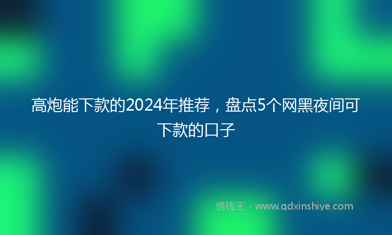 高炮能下款的2024年推荐，盘点5个网黑夜间可下款的口子