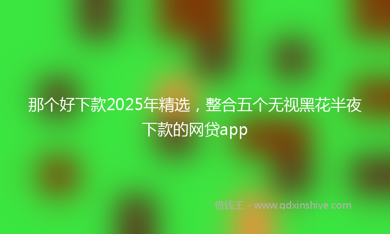 那个好下款2025年精选，整合五个无视黑花半夜下款的网贷app