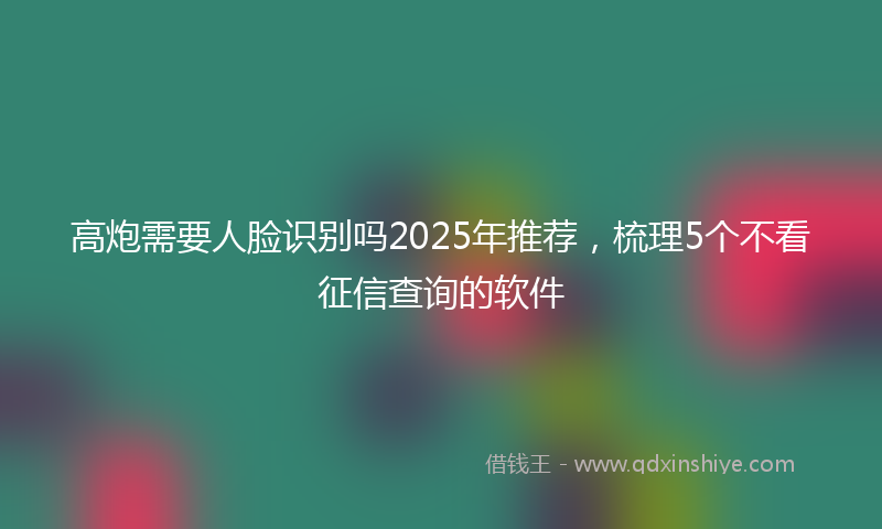 高炮需要人脸识别吗2025年推荐，梳理5个不看征信查询的软件