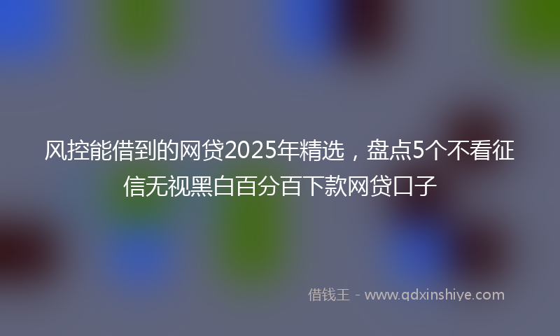 风控能借到的网贷2025年精选，盘点5个不看征信无视黑白百分百下款网贷口子