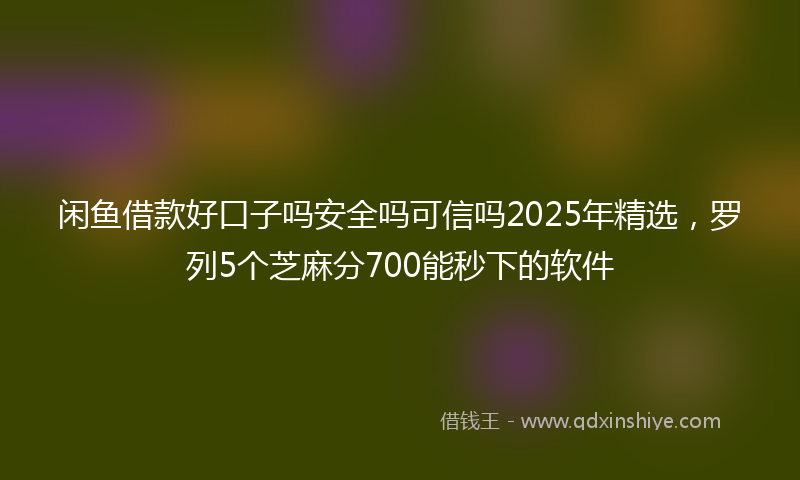 闲鱼借款好口子吗安全吗可信吗2025年精选，罗列5个芝麻分700能秒下的软件