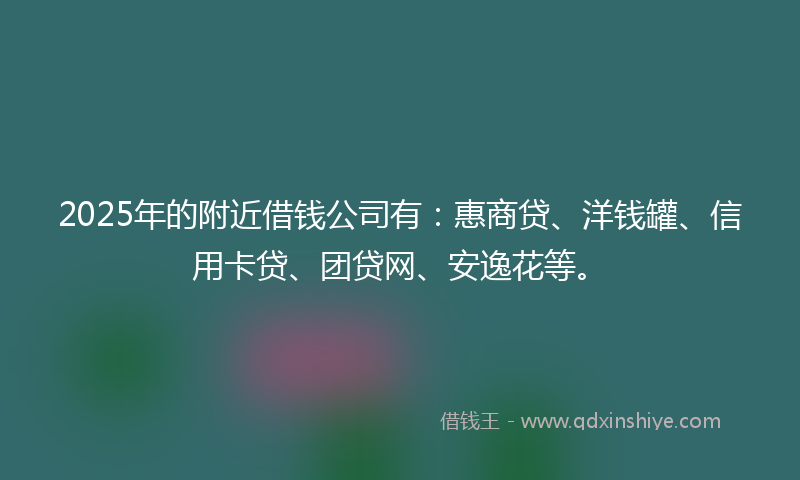2025年的附近借钱公司有：惠商贷、洋钱罐、信用卡贷、团贷网、安逸花等。