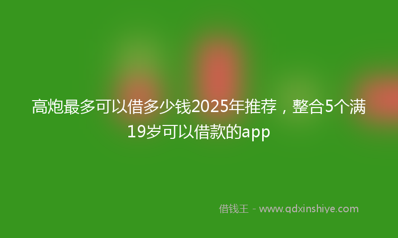 高炮最多可以借多少钱2025年推荐，整合5个满19岁可以借款的app