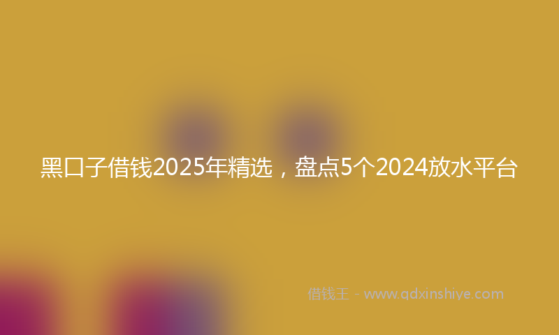 黑口子借钱2025年精选，盘点5个2024放水平台