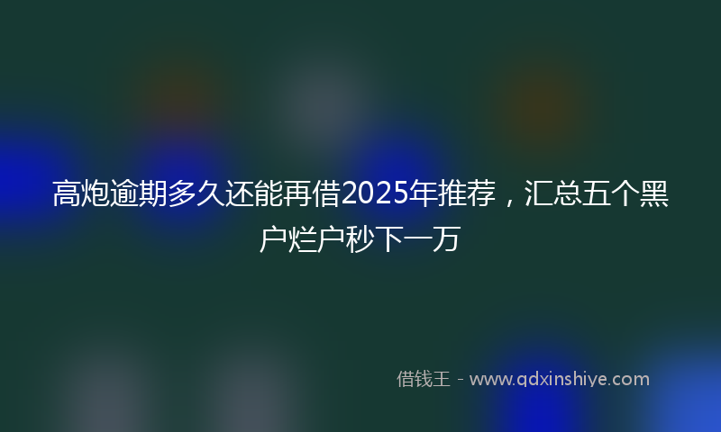高炮逾期多久还能再借2025年推荐，汇总五个黑户烂户秒下一万