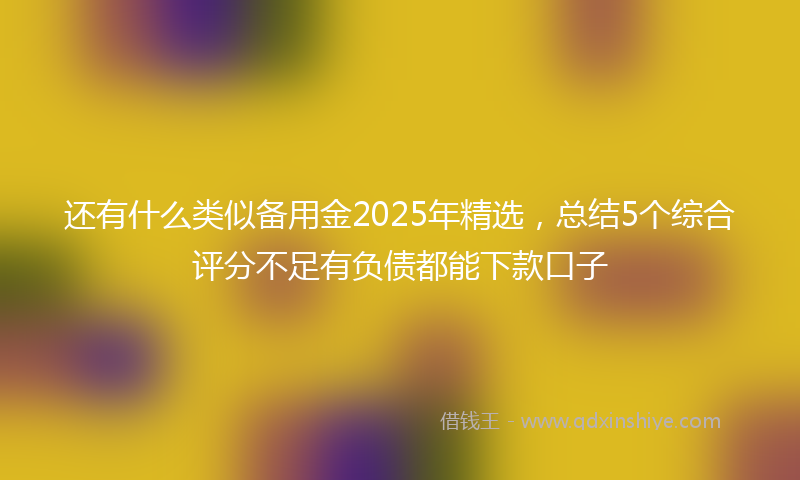 还有什么类似备用金2025年精选，总结5个综合评分不足有负债都能下款口子