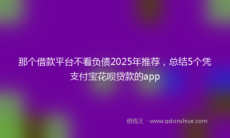 那个借款平台不看负债2025年推荐，总结5个凭支付宝花呗贷款的app