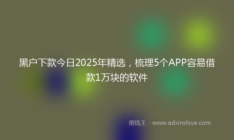 黑户下款今日2025年精选，梳理5个APP容易借款1万块的软件
