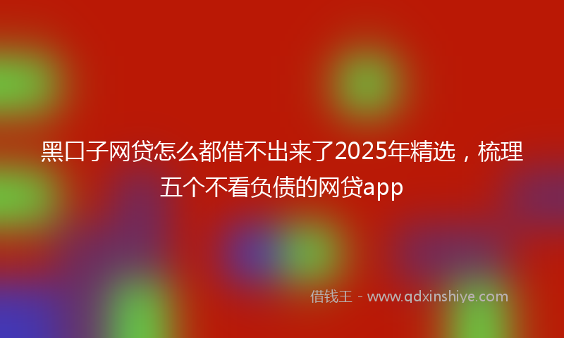 黑口子网贷怎么都借不出来了2025年精选，梳理五个不看负债的网贷app