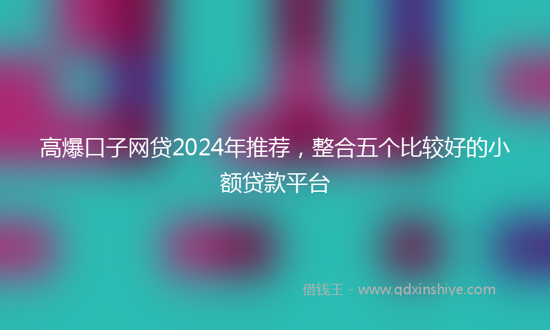 高爆口子网贷2024年推荐，整合五个比较好的小额贷款平台