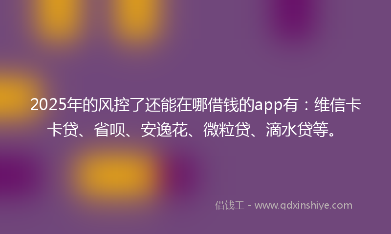 2025年的风控了还能在哪借钱的app有：维信卡卡贷、省呗、安逸花、微粒贷、滴水贷等。