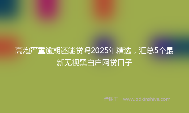 高炮严重逾期还能贷吗2025年精选，汇总5个最新无视黑白户网贷口子
