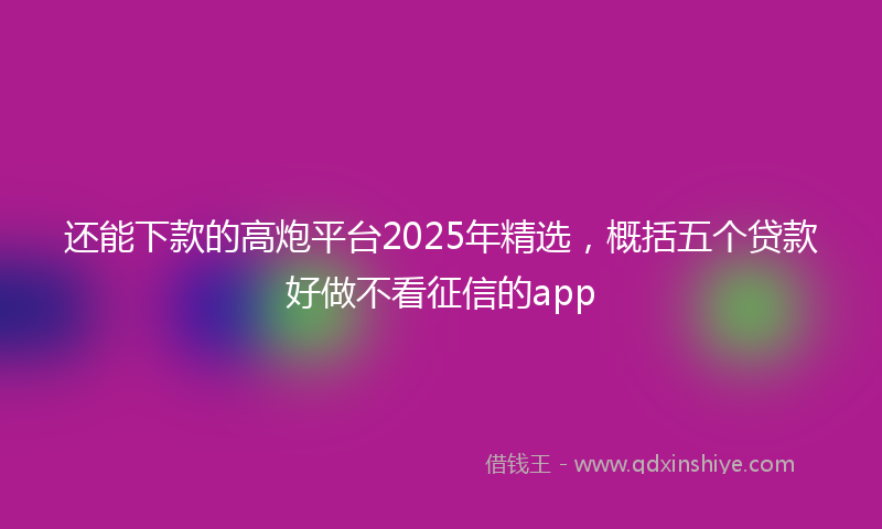 还能下款的高炮平台2025年精选，概括五个贷款好做不看征信的app