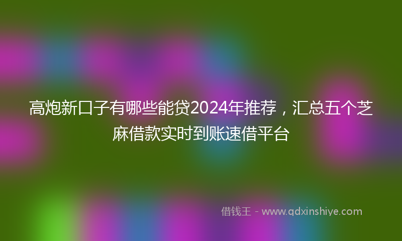 高炮新口子有哪些能贷2024年推荐，汇总五个芝麻借款实时到账速借平台