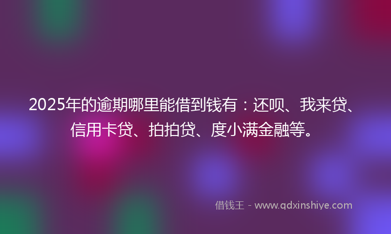 2025年的逾期哪里能借到钱有：还呗、我来贷、信用卡贷、拍拍贷、度小满金融等。