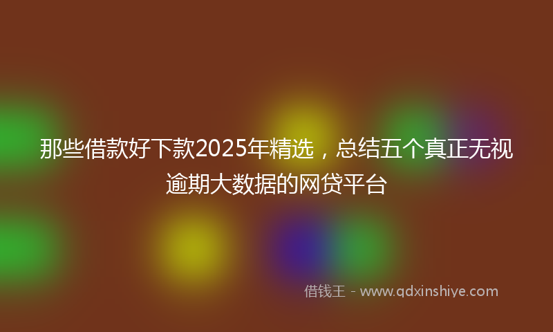 那些借款好下款2025年精选，总结五个真正无视逾期大数据的网贷平台