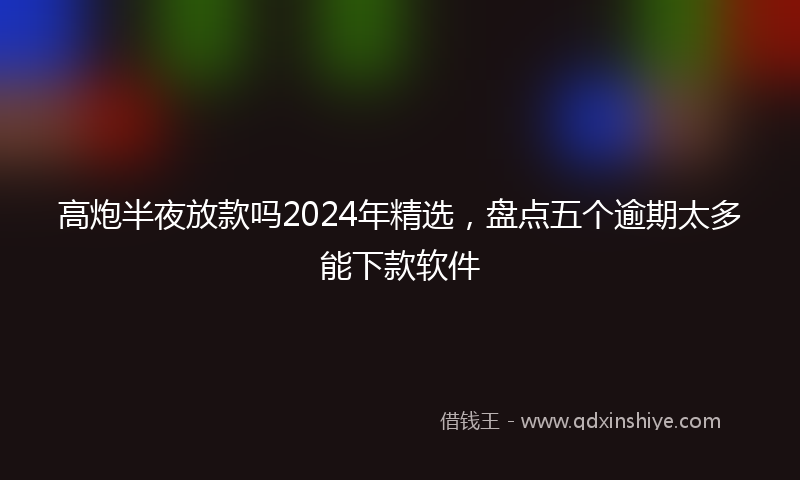 高炮半夜放款吗2024年精选，盘点五个逾期太多能下款软件