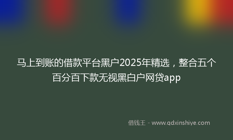 马上到账的借款平台黑户2025年精选，整合五个百分百下款无视黑白户网贷app