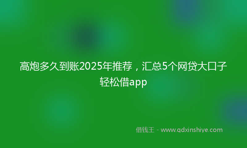 高炮多久到账2025年推荐，汇总5个网贷大口子轻松借app