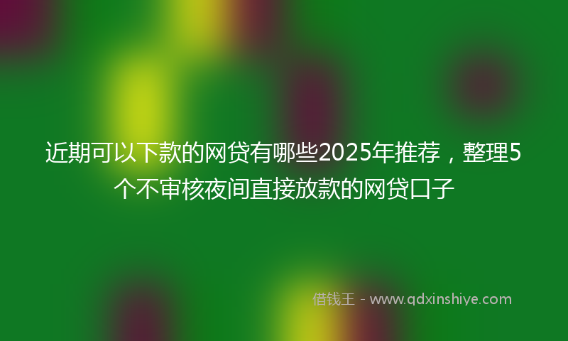 近期可以下款的网贷有哪些2025年推荐，整理5个不审核夜间直接放款的网贷口子