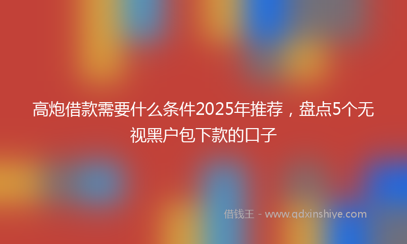 高炮借款需要什么条件2025年推荐，盘点5个无视黑户包下款的口子