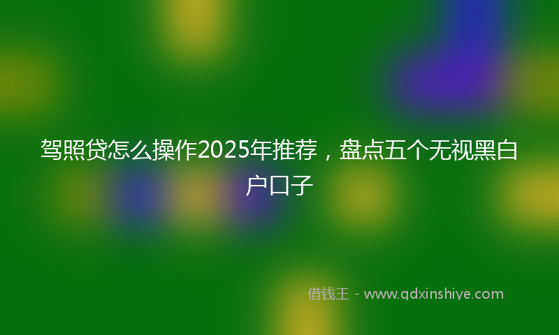 驾照贷怎么操作2025年推荐，盘点五个无视黑白户口子