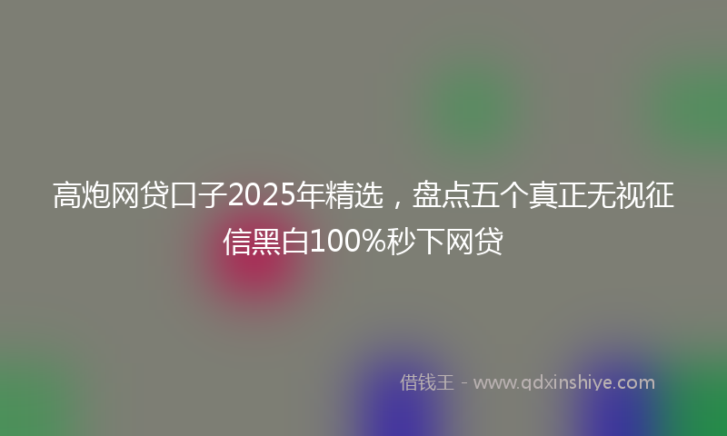 高炮网贷口子2025年精选，盘点五个真正无视征信黑白100%秒下网贷