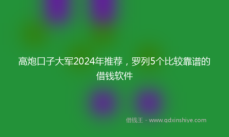 高炮口子大军2024年推荐，罗列5个比较靠谱的借钱软件