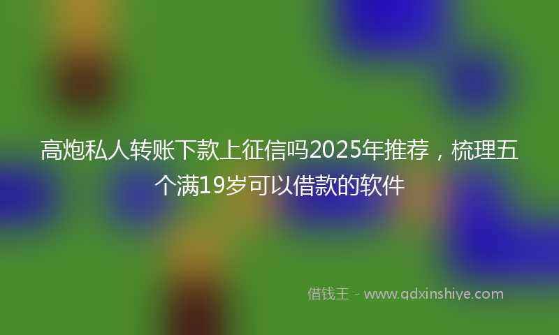 高炮私人转账下款上征信吗2025年推荐，梳理五个满19岁可以借款的软件