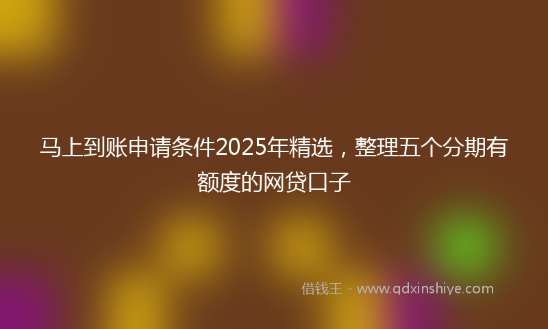 马上到账申请条件2025年精选，整理五个分期有额度的网贷口子