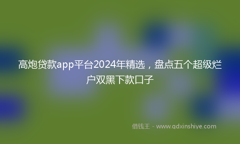 高炮贷款app平台2024年精选，盘点五个超级烂户双黑下款口子
