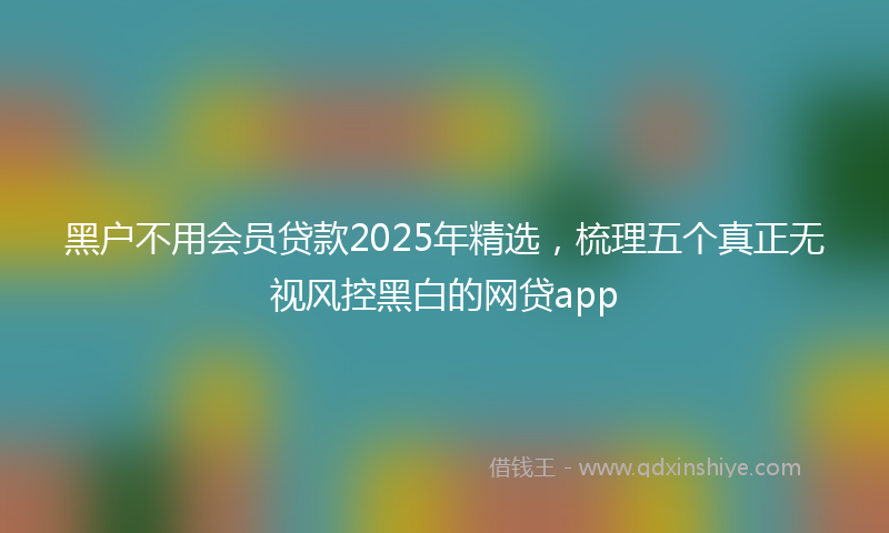 黑户不用会员贷款2025年精选，梳理五个真正无视风控黑白的网贷app