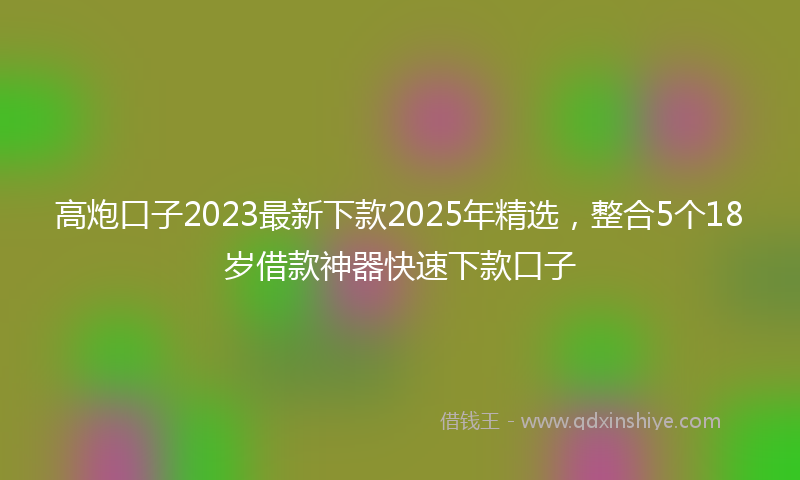 高炮口子2023最新下款2025年精选，整合5个18岁借款神器快速下款口子