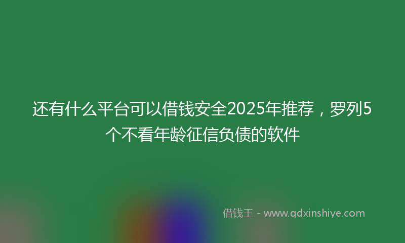还有什么平台可以借钱安全2025年推荐，罗列5个不看年龄征信负债的软件
