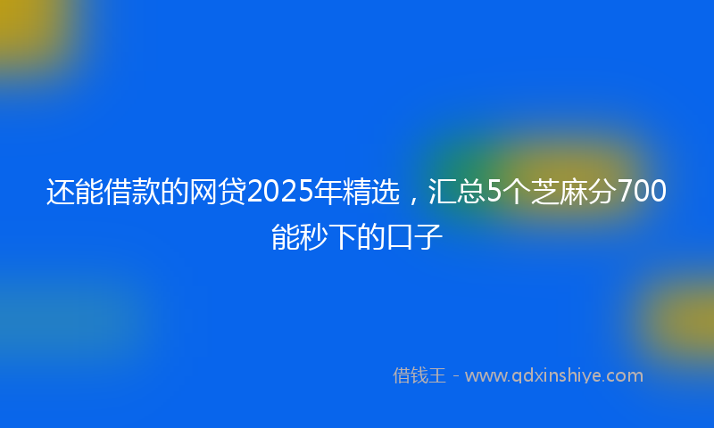 还能借款的网贷2025年精选，汇总5个芝麻分700能秒下的口子