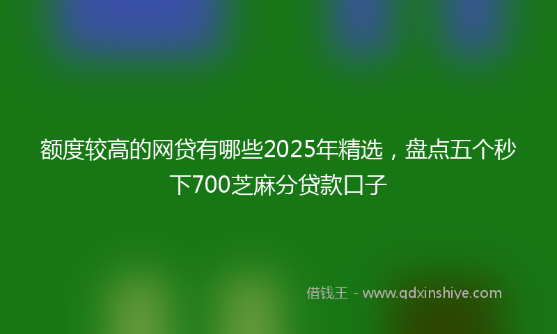 额度较高的网贷有哪些2025年精选，盘点五个秒下700芝麻分贷款口子