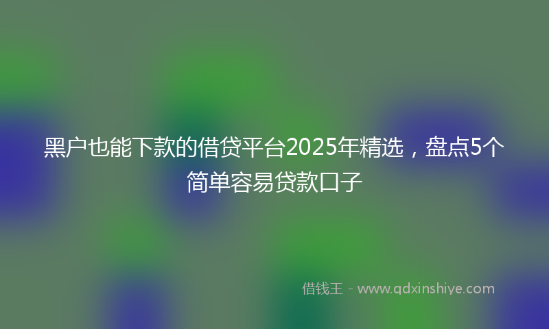 黑户也能下款的借贷平台2025年精选，盘点5个简单容易贷款口子