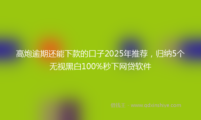 高炮逾期还能下款的口子2025年推荐，归纳5个无视黑白100%秒下网贷软件